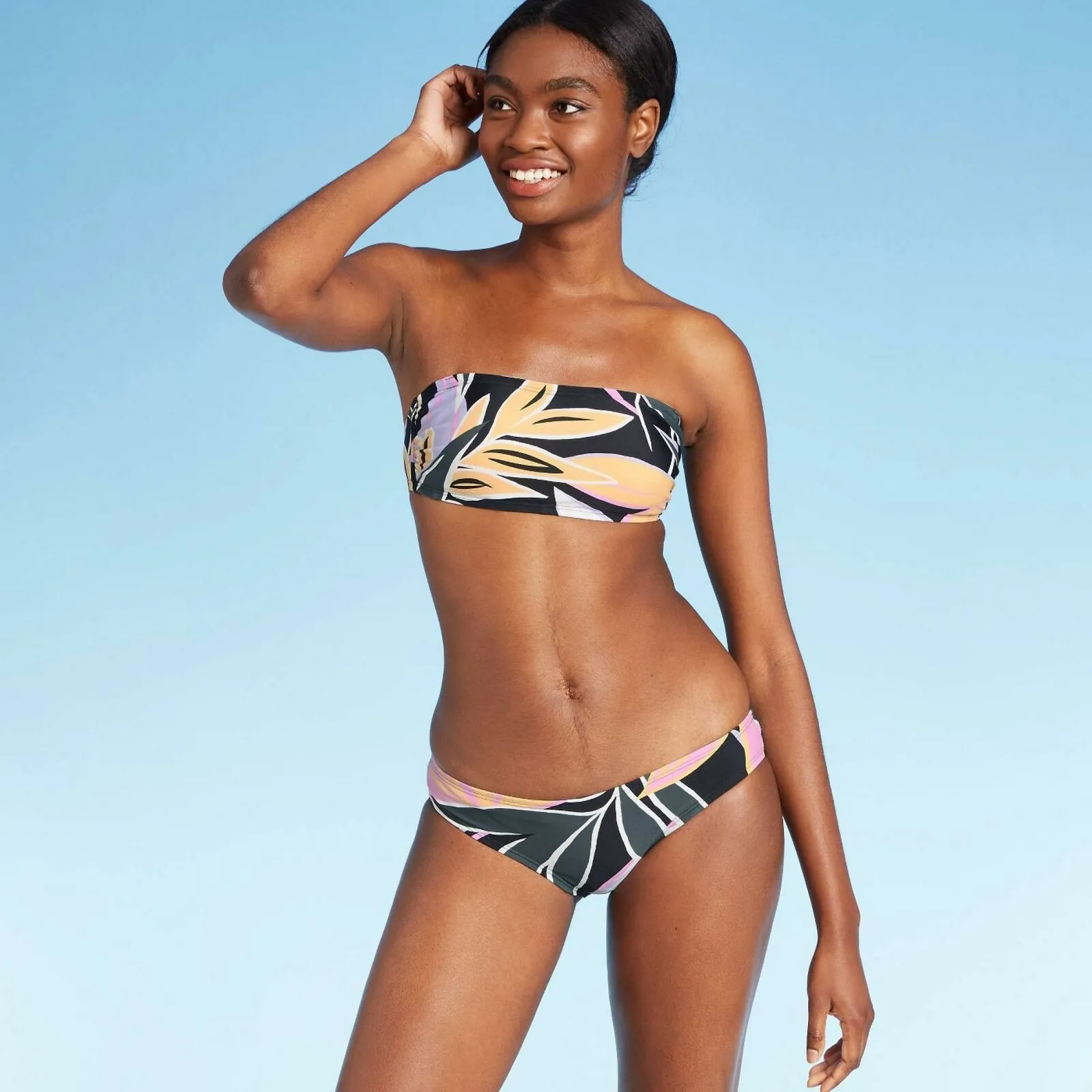 Kona Sol Women's Geo Floral Hipster Medium Coverage Bikini Bottom