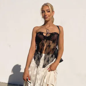 lace tube vest top