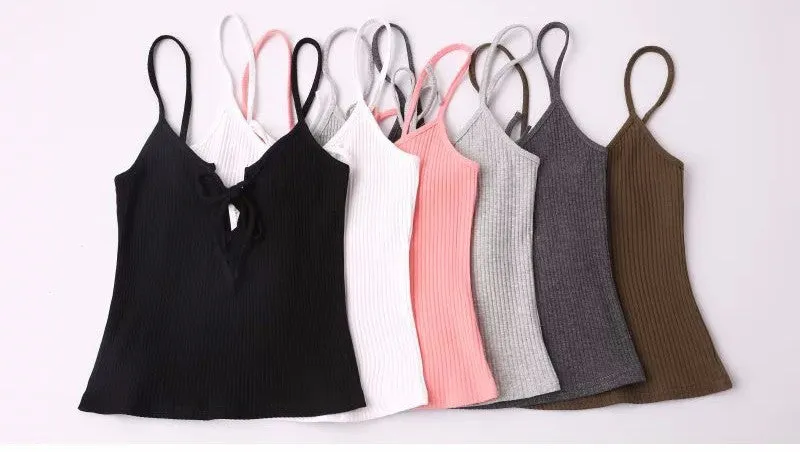 Lace Up Spaghetti Strap Tank