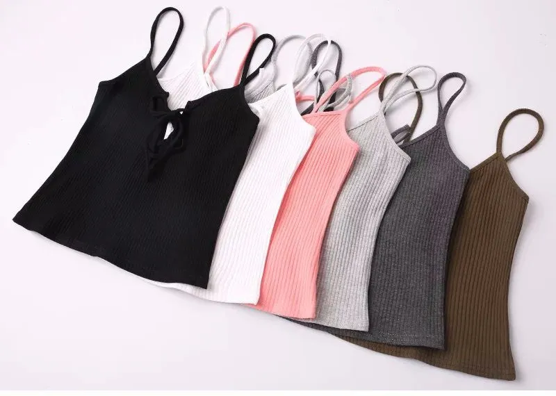 Lace Up Spaghetti Strap Tank