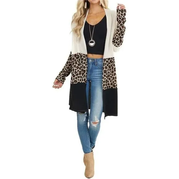 Lacozy Women's Open Front Long Cardigan Draped Snap Buffalo Plaid Shirt Kimono