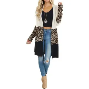 Lacozy Women's Open Front Long Cardigan Draped Snap Buffalo Plaid Shirt Kimono