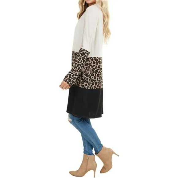 Lacozy Women's Open Front Long Cardigan Draped Snap Buffalo Plaid Shirt Kimono