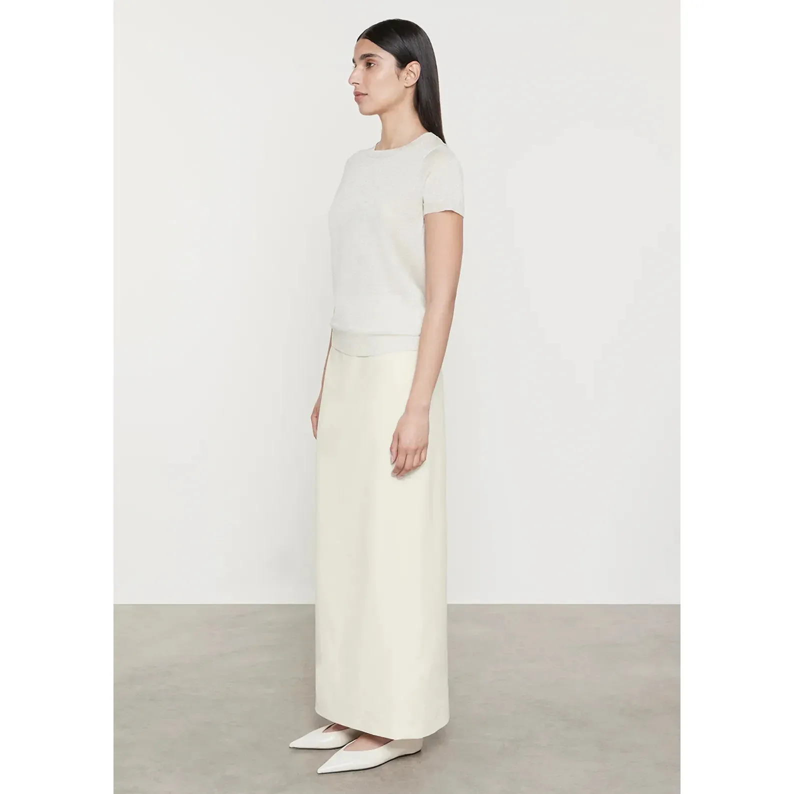 LAMÉ KNITTED S/S SWEATER