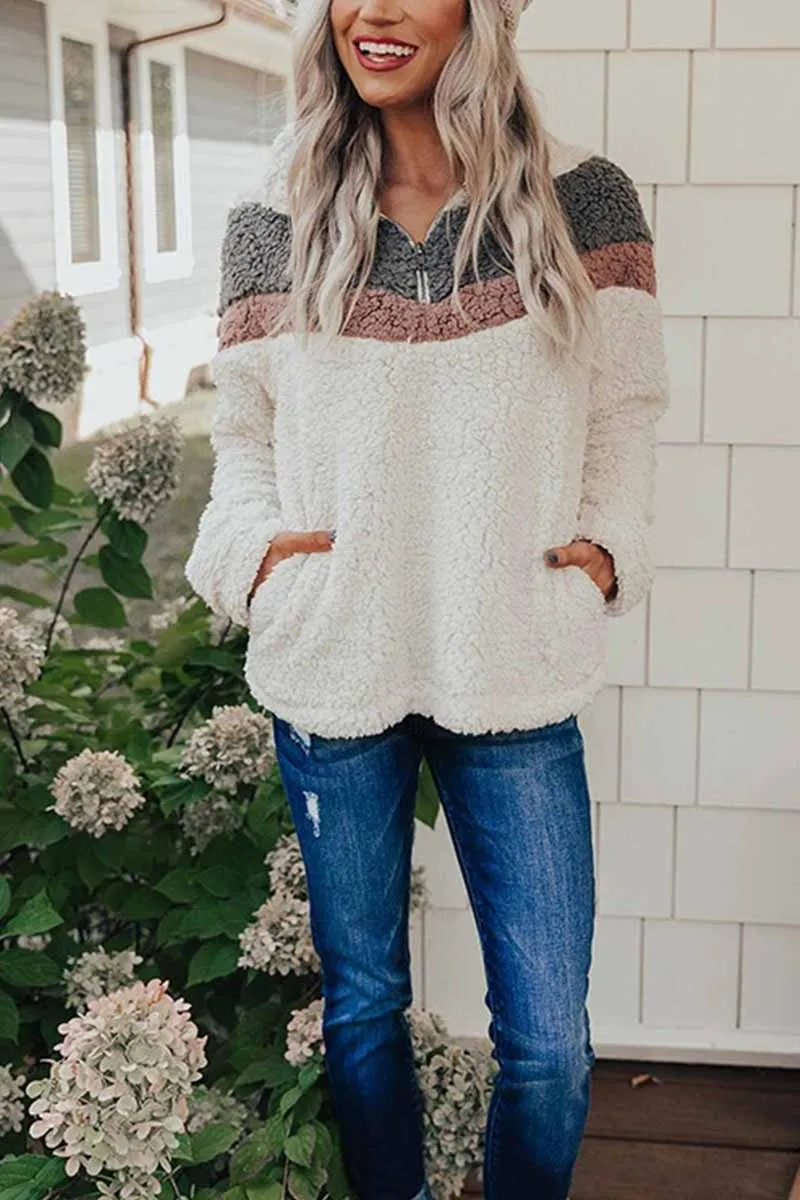 Lamb Cashmere Contrast Stitching Tops