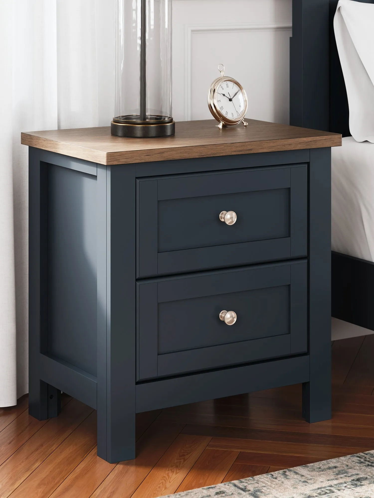 Landocken Full Panel Bed with Mirrored Dresser and 2 Nightstands