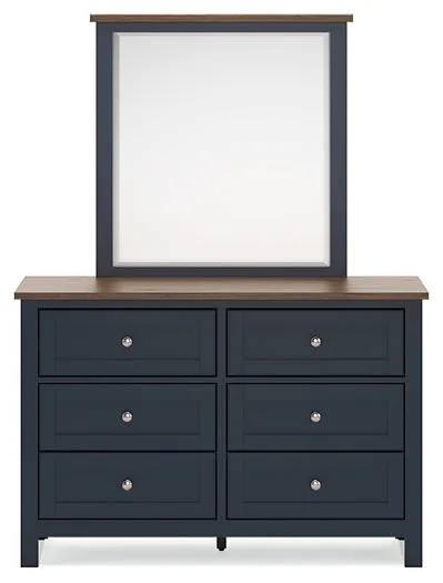 Landocken Full Panel Bed with Mirrored Dresser and 2 Nightstands