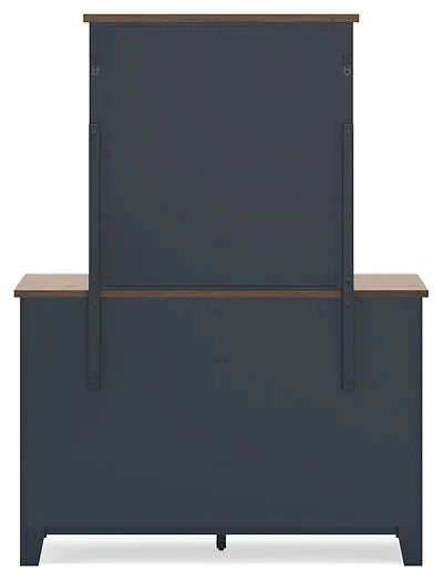 Landocken Full Panel Bed with Mirrored Dresser and Nightstand