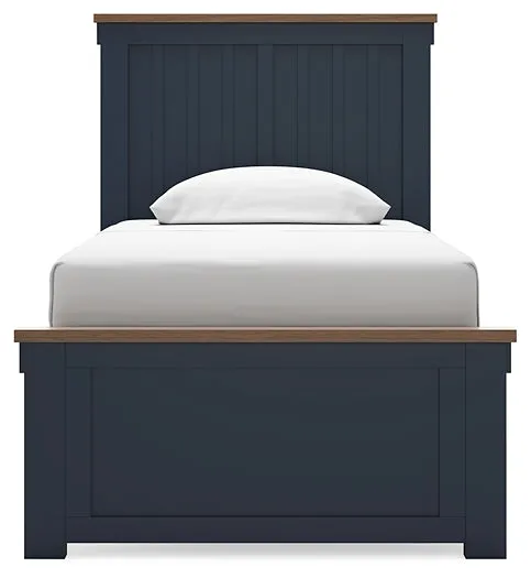 Landocken Twin Panel Bed with Mirrored Dresser