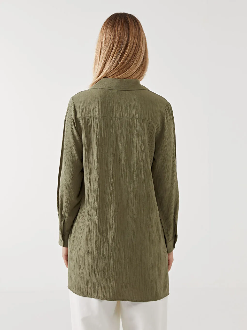 LCWAIKIKI Classic Brown Textured Women Shirt Tunic