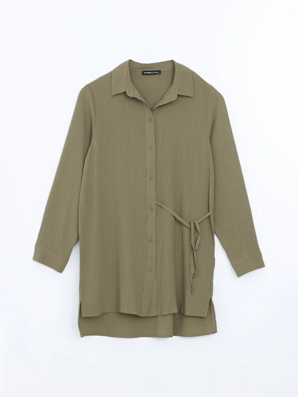 LCWAIKIKI Classic Brown Textured Women Shirt Tunic