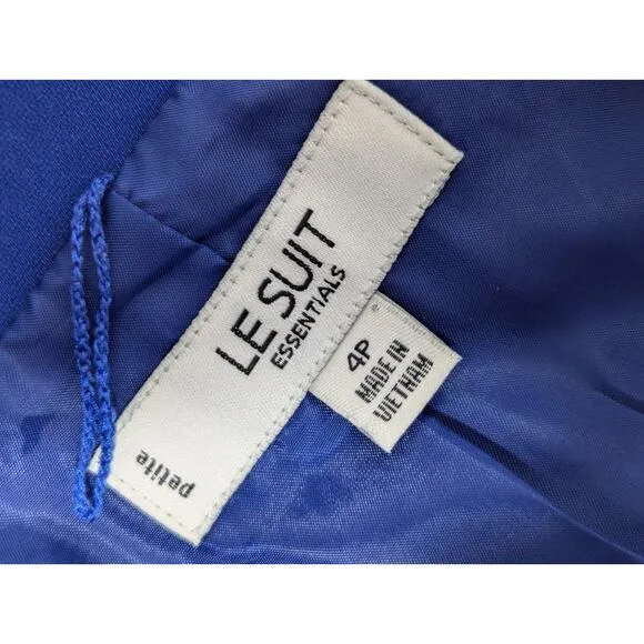 LE SUIT! ESSENTIALS! MARINE BLUE 3 BUTTON CLASSIC CAREER SKIRT SUIT, SET! SZ 4P