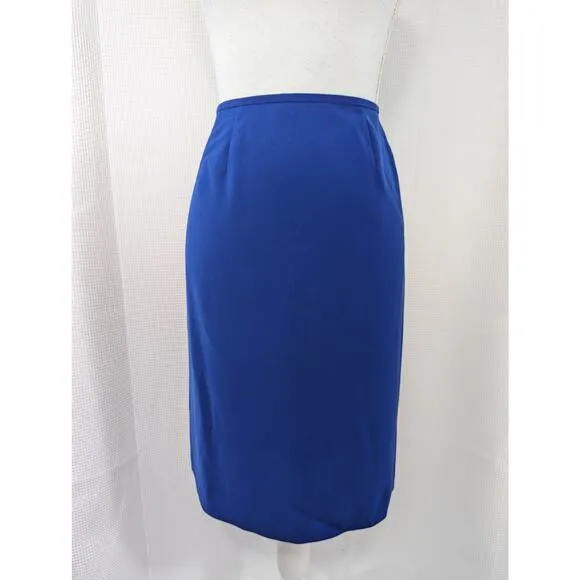 LE SUIT! ESSENTIALS! MARINE BLUE 3 BUTTON CLASSIC CAREER SKIRT SUIT, SET! SZ 4P