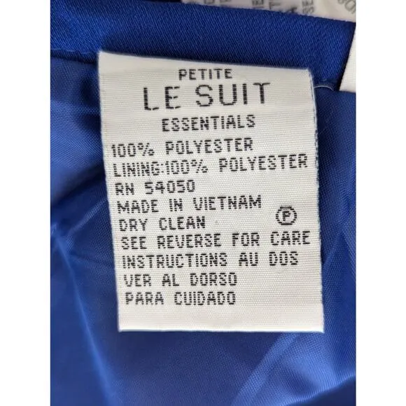LE SUIT! ESSENTIALS! MARINE BLUE 3 BUTTON CLASSIC CAREER SKIRT SUIT, SET! SZ 4P