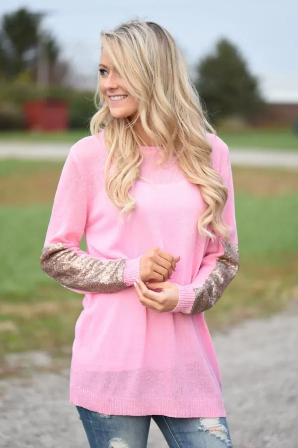 Leave a Little Sparkle Top - Pink