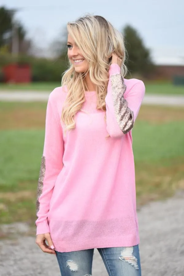 Leave a Little Sparkle Top - Pink