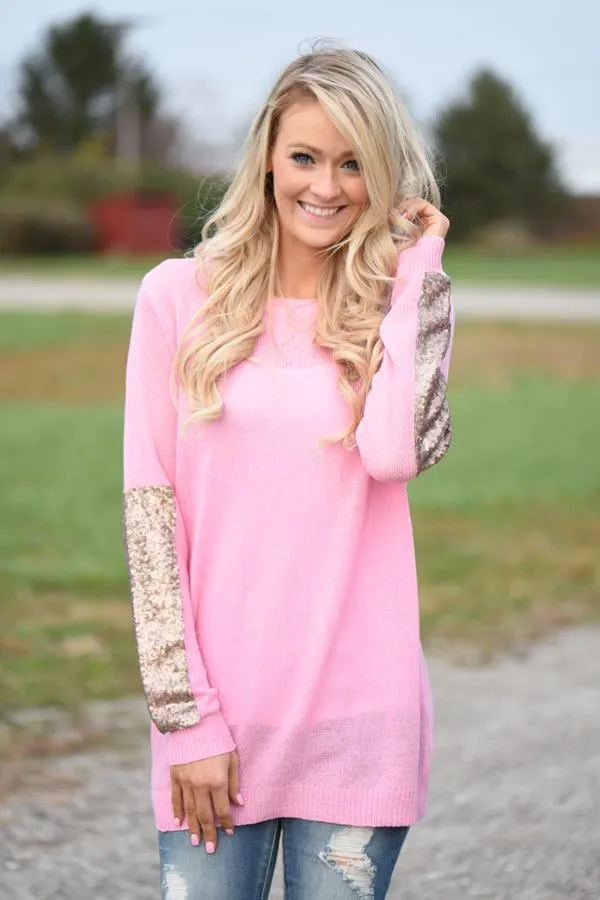 Leave a Little Sparkle Top - Pink