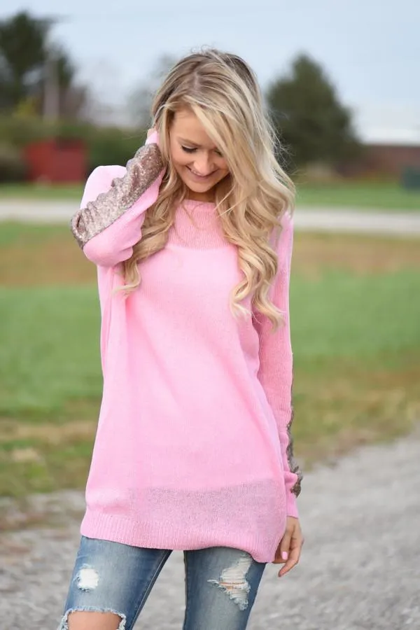 Leave a Little Sparkle Top - Pink