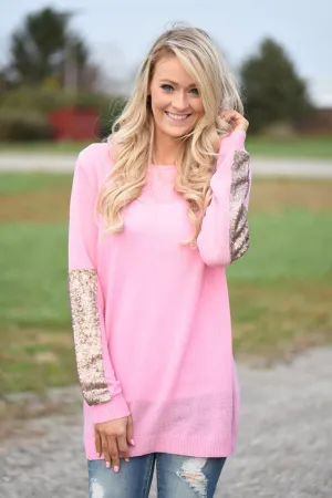 Leave a Little Sparkle Top - Pink