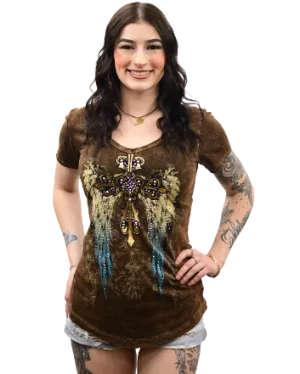 Liberty Wear Collection Tops: Teal Gradient Wings
