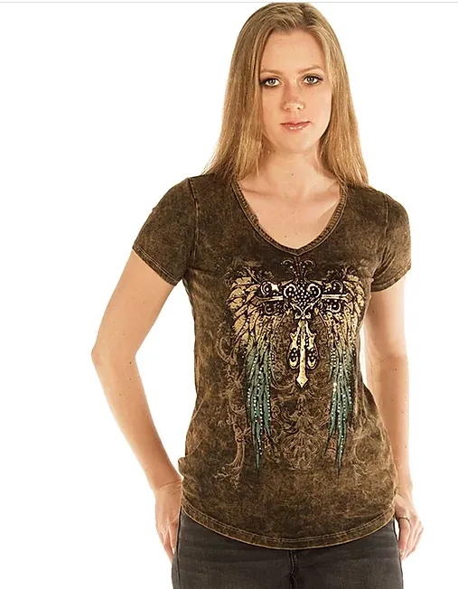 Liberty Wear Collection Tops: Teal Gradient Wings
