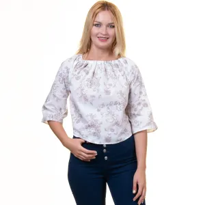 Light Grey Pink Long Sleeve Off the Shoulder Blouse for Women - Going Out Tops for Ladies