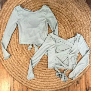 Light Teal Back-Tie Top