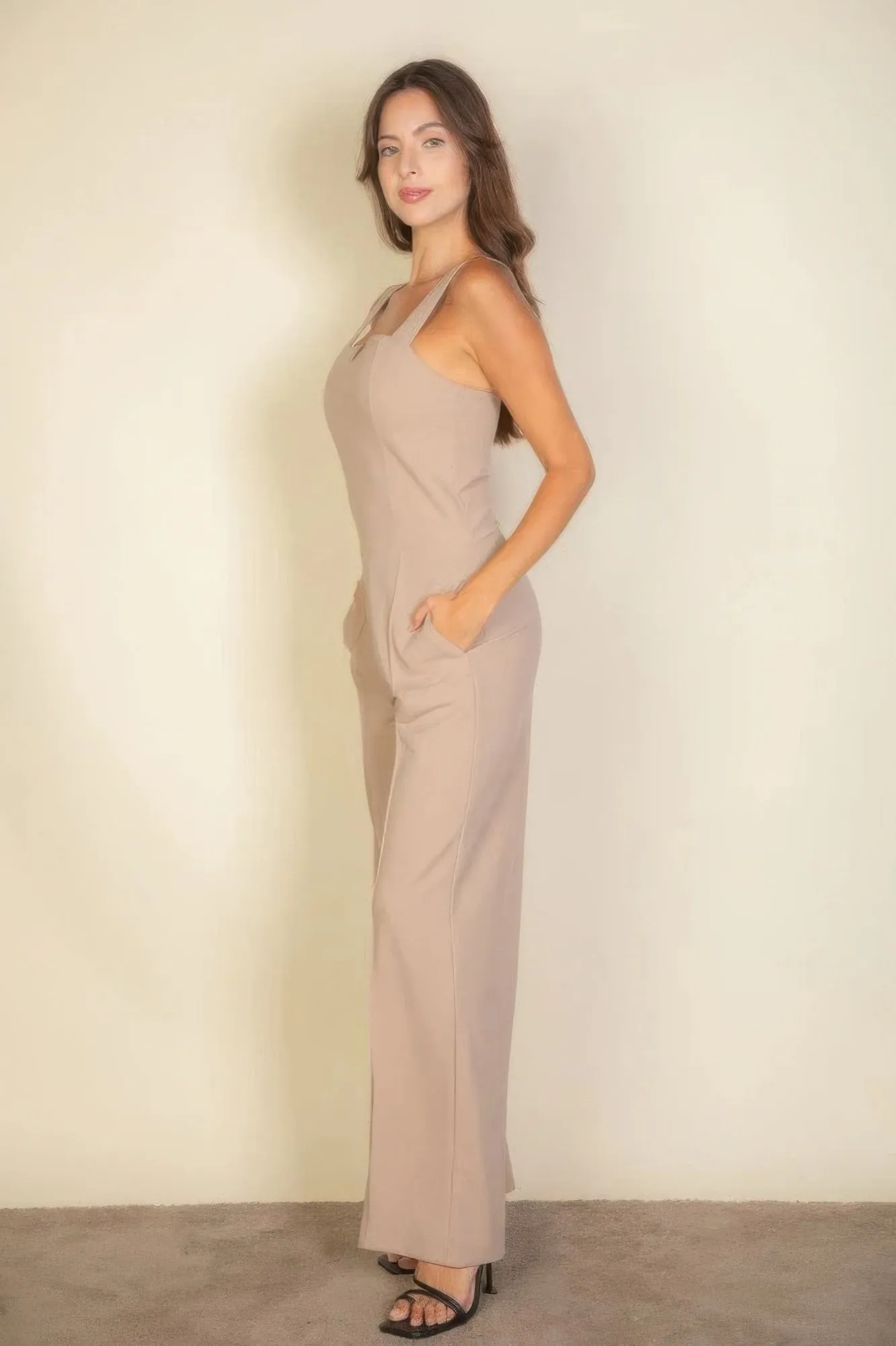 Lightweight Stretch neck cami jumpsuit