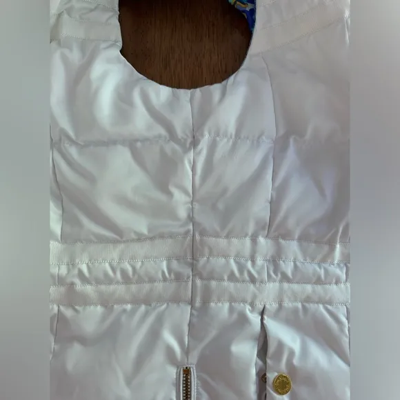 Lilly Pulitzer Kate Puffer Vest SZ M Resort White