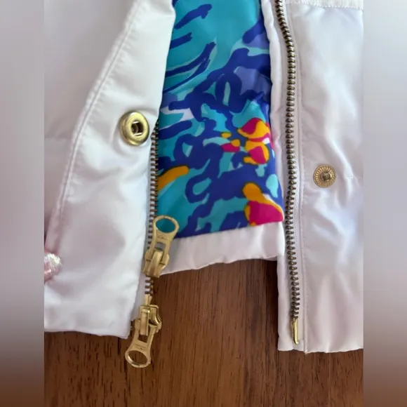 Lilly Pulitzer Kate Puffer Vest SZ M Resort White