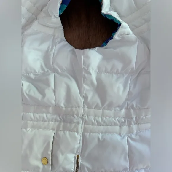 Lilly Pulitzer Kate Puffer Vest SZ M Resort White