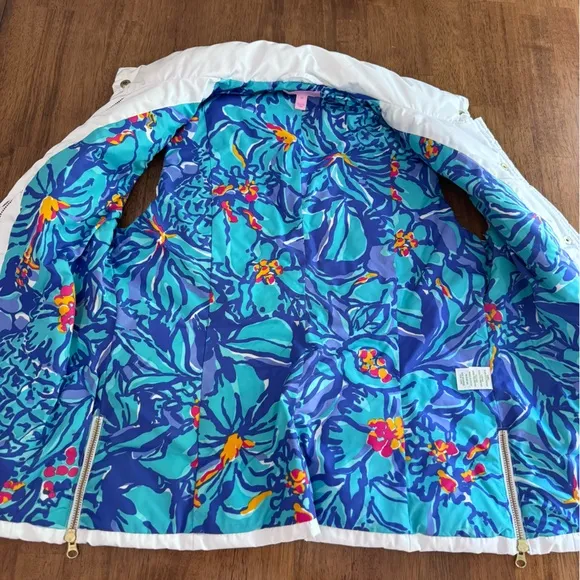 Lilly Pulitzer Kate Puffer Vest SZ M Resort White