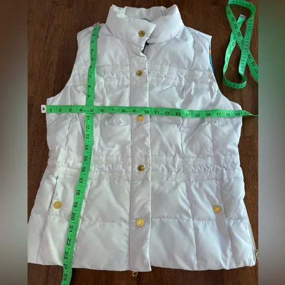 Lilly Pulitzer Kate Puffer Vest SZ M Resort White