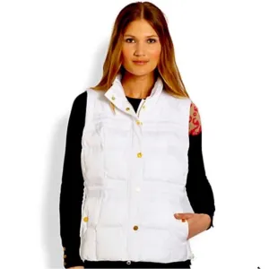 Lilly Pulitzer Kate Puffer Vest SZ M Resort White
