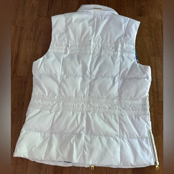 Lilly Pulitzer Kate Puffer Vest SZ M Resort White