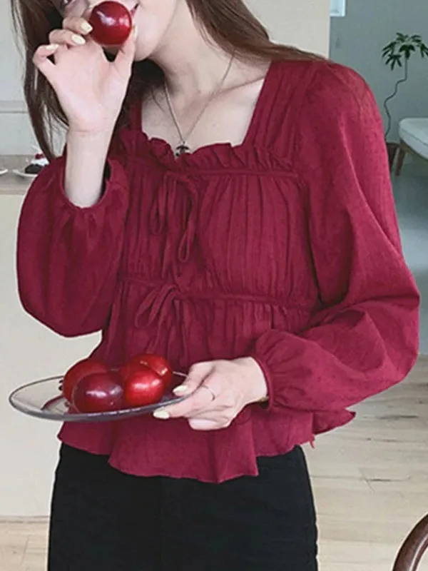 Linen Cotton Shirt Tops Casual Girls White Blouse