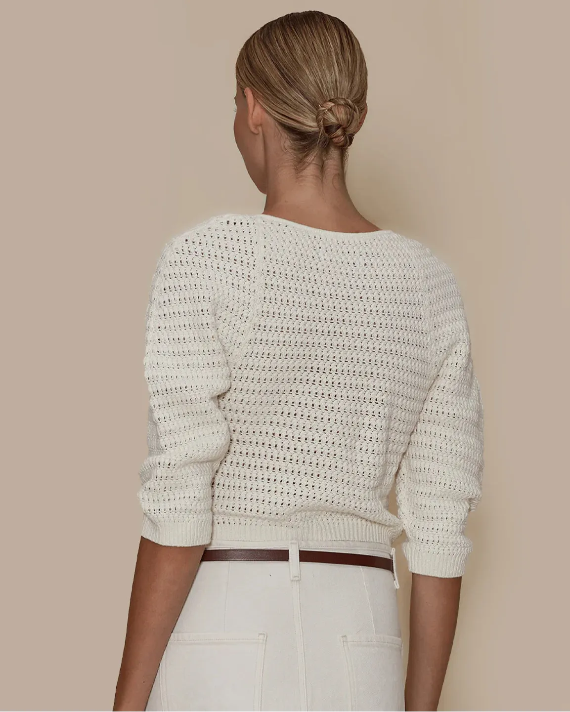 Linen Crochet Top