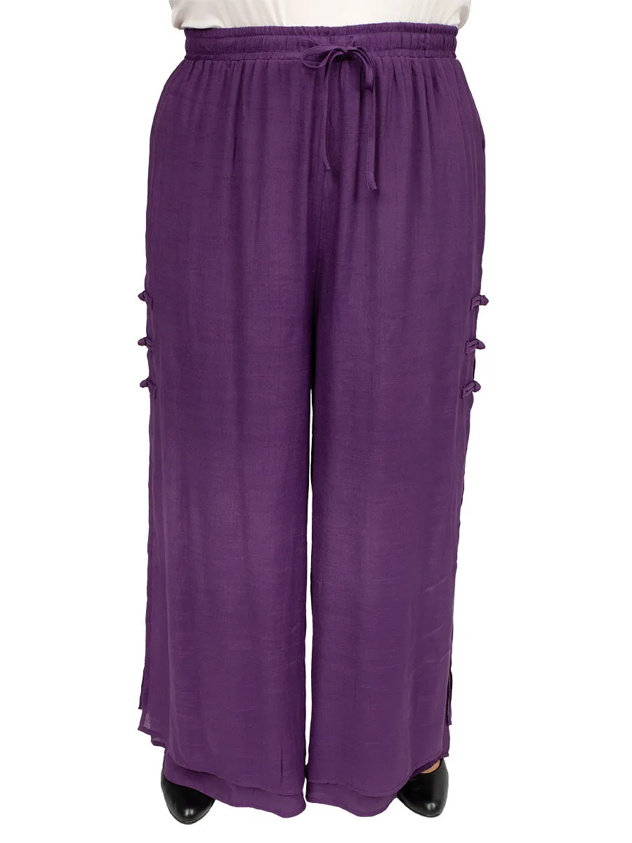 Linen Oak Pants - Purple