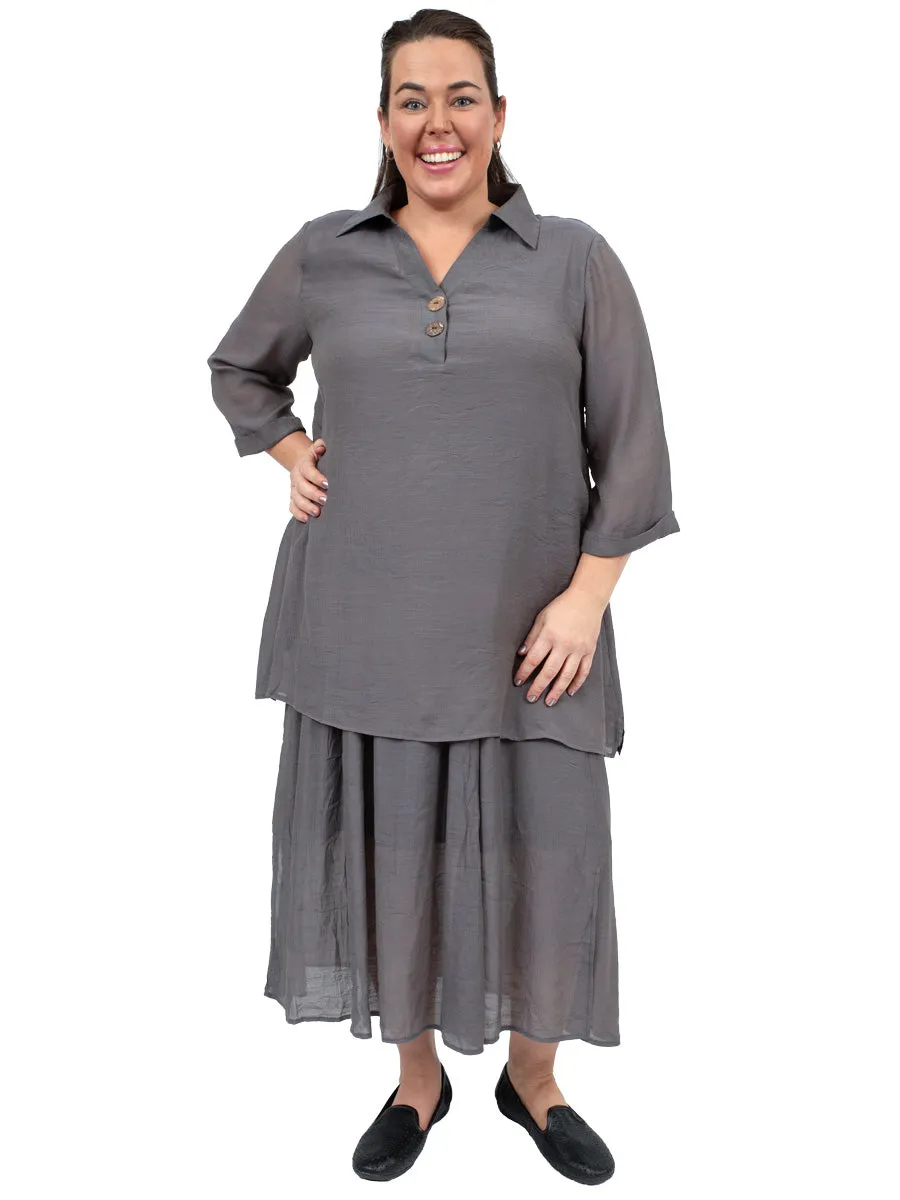 Linen Oak Skirt - Grey