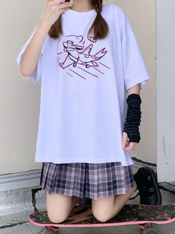 Lolita Blouse For Women Black Polyester Jewel Short Sleeves Black Lolita T-SHirt