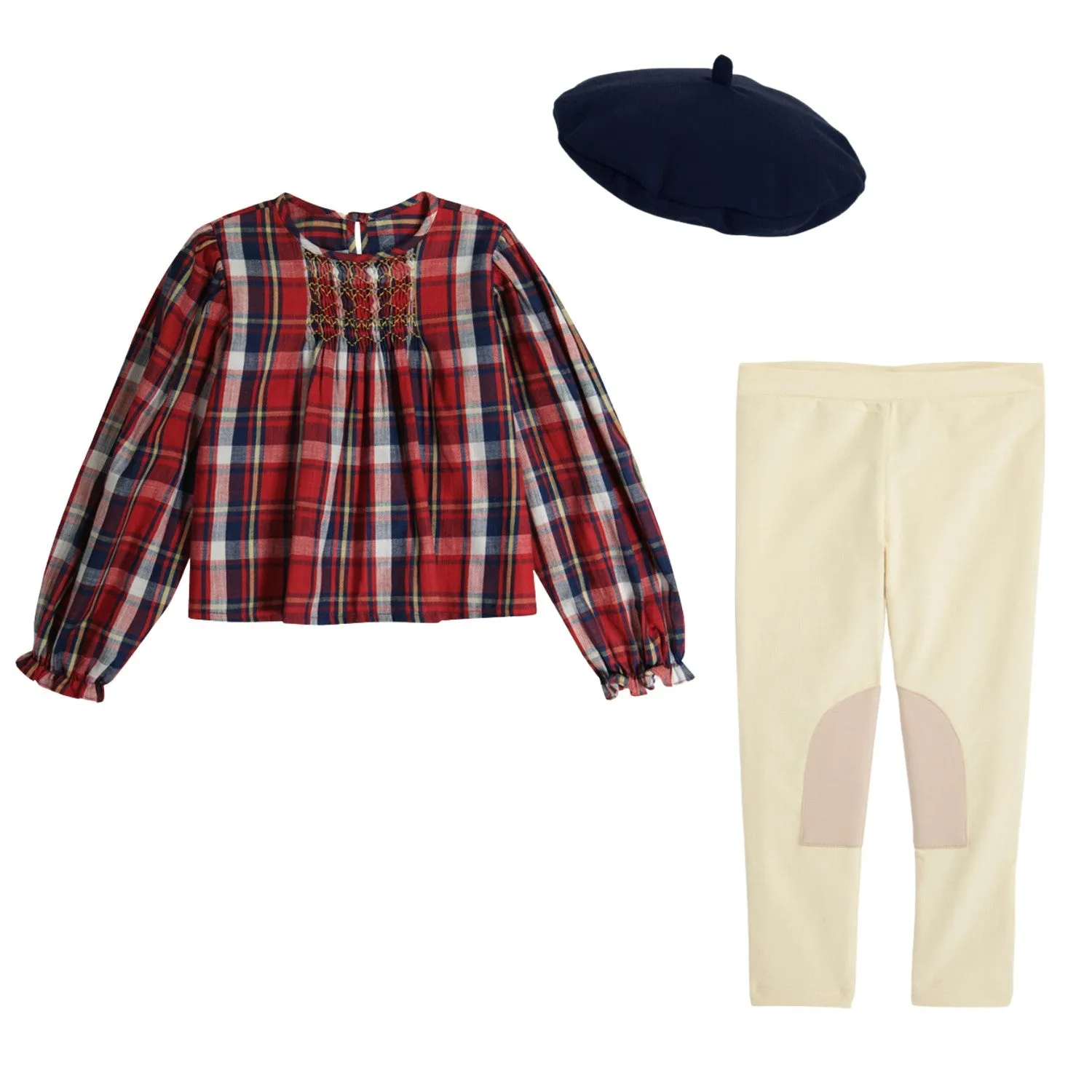 Long Sleeve Kimberly Smocked Blouse -- Camden Plaid