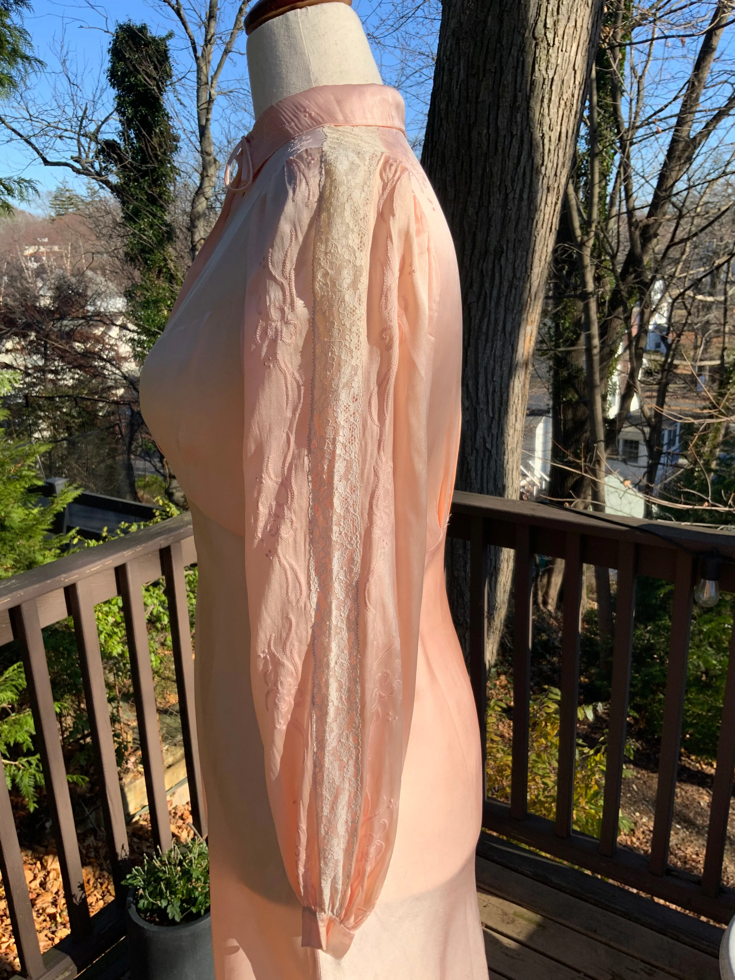 Long Sleeve Silk Nightgown - 20s - 20L