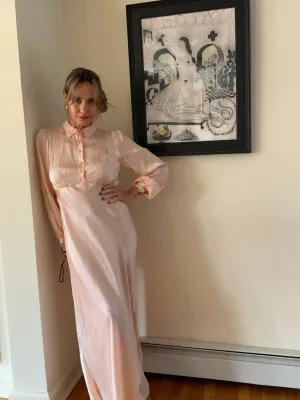 Long Sleeve Silk Nightgown - 20s - 20L