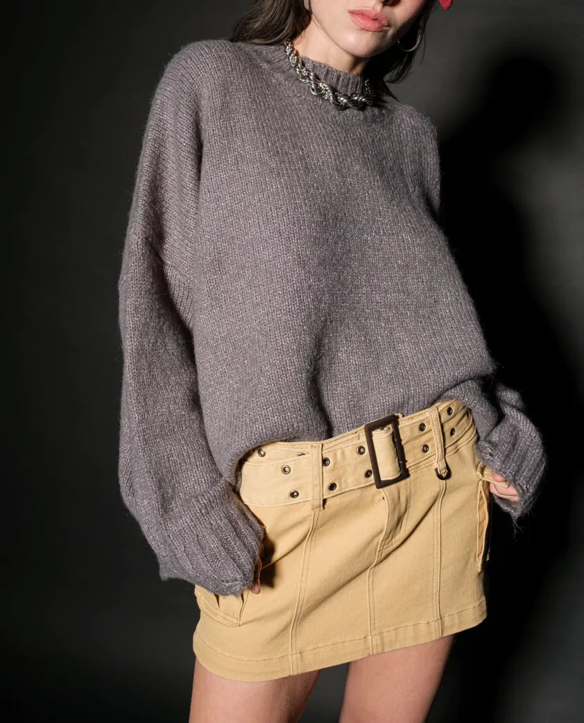 Low Waisted Cargo Mini Skirt