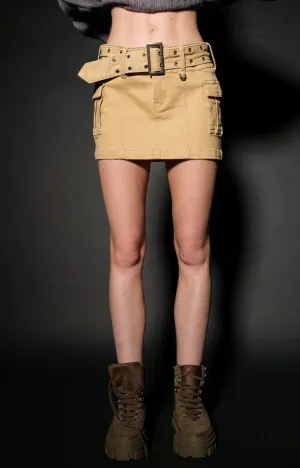Low Waisted Cargo Mini Skirt