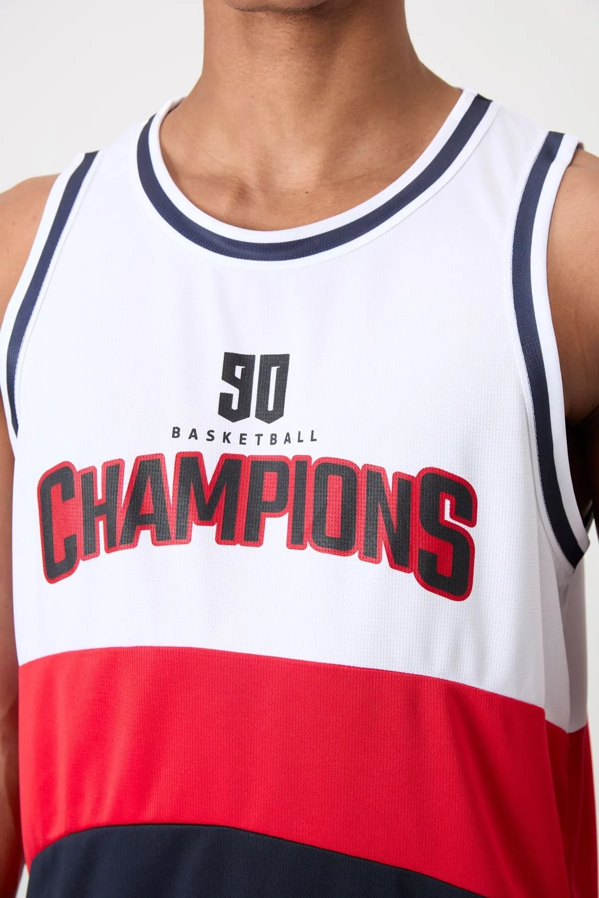 <tc>Débardeur de basket-ball pour homme en polyester, tissu respirant, léger, flexible et à coupe standard - 88395.

</tc>
