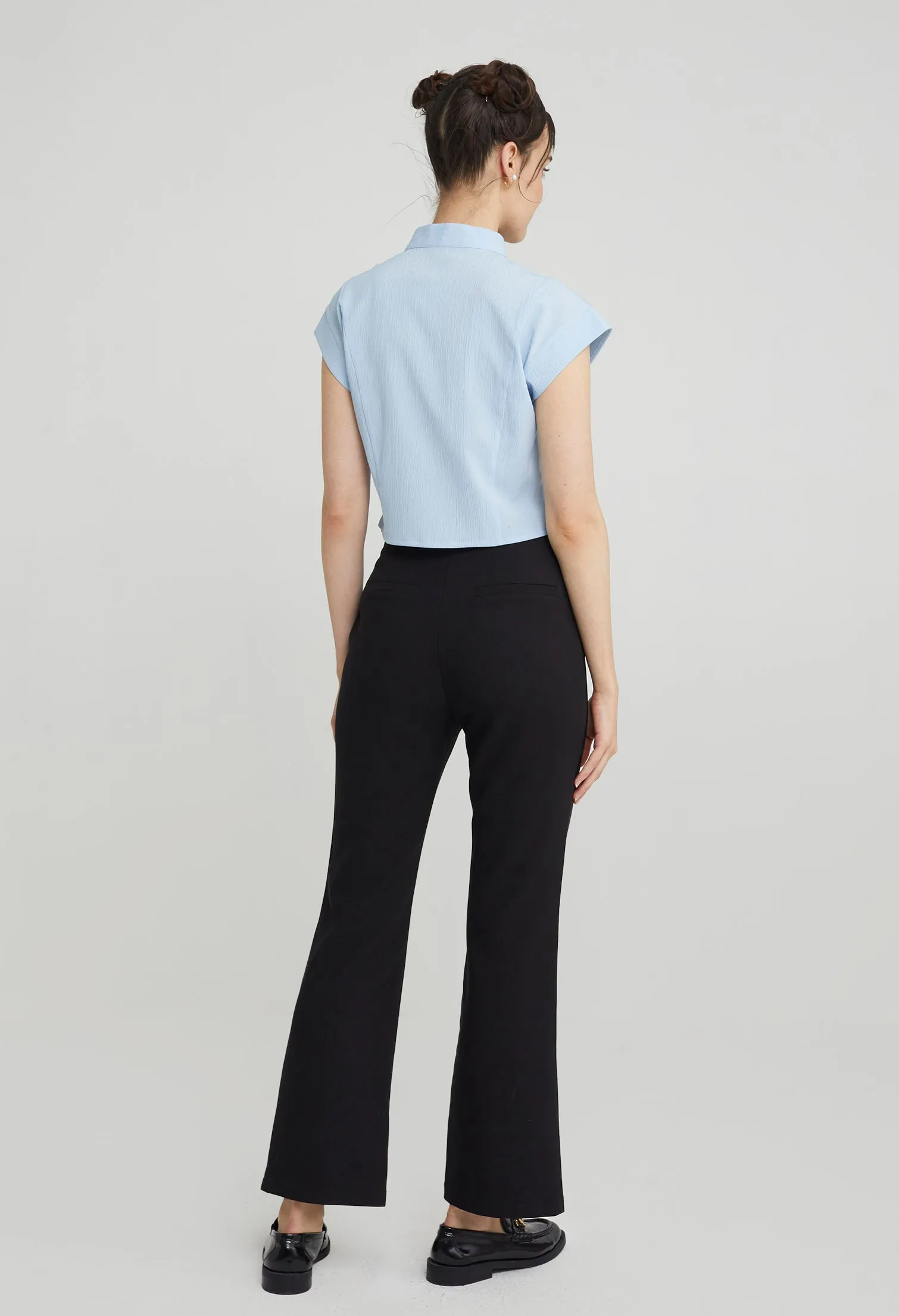 Lucklet Mandarin Buckled Top