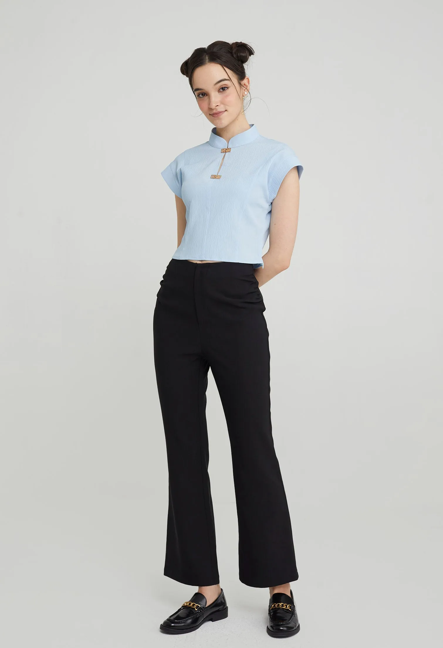 Lucklet Mandarin Buckled Top