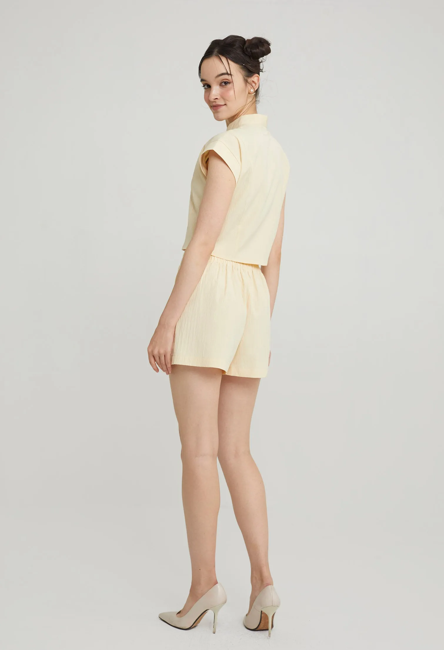 Lucklet Mandarin Buckled Top