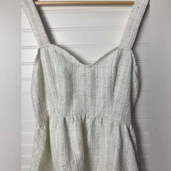 Lulus Charming Pose Ivory Tweed Sequin Mini Dress